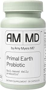 Amy Myers MD Primal Earth Probiotic - Suplemento de Apoyo Digestivo e Inmunitario - Probiótico Basado en el suelo - Libre de gluten " Non-Dairy - Paleo-Friendly Adult Health Supplement - 30 Capsules