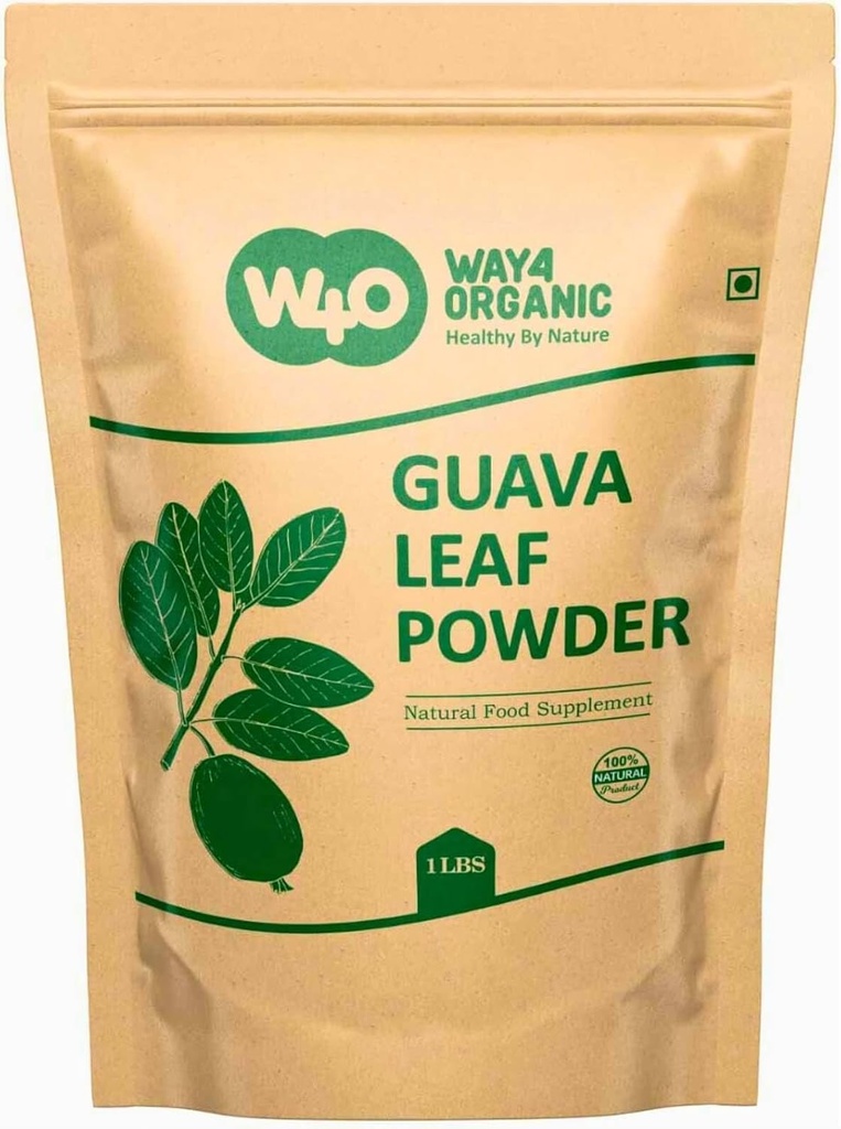 Guava Leaf Powder (100% Natural & Pure), Guava Leaf Tea, Hair Re-Growth, Skin & Nails, No Preservatives, 100% Pure Guava Leaves (Pack of 1)