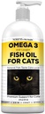 Nodens Natural Fish Oil for Cats Skin & Coat - 100% Puro Omega 3 Fish Oil for Dandruff & Hairballs - Cat Vitamins and Supplements Fish Oil Liquid for Joint Inflammation, Immune Support " Digestion