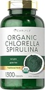 Carlyle Organic Chlorella Spirulina Tablets Silencio 1300 Cuenta Silencio 50/50 Blend Silencio No GMO y Gluten Suplemento gratuito