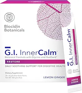 Bio-Botanical Research Biocidin Drink Mix - GI InnerCalm - Support Digestive Health, GI Detox, Healthy Mood &amp; Sense of Relaxation - Soothing Formula with Glycine & No Glutamine (30 Stick Packs)