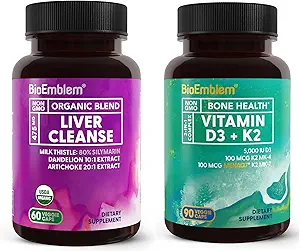 BioEmblem Vitamina D3 K2 USDA Organic Liver Cleanse