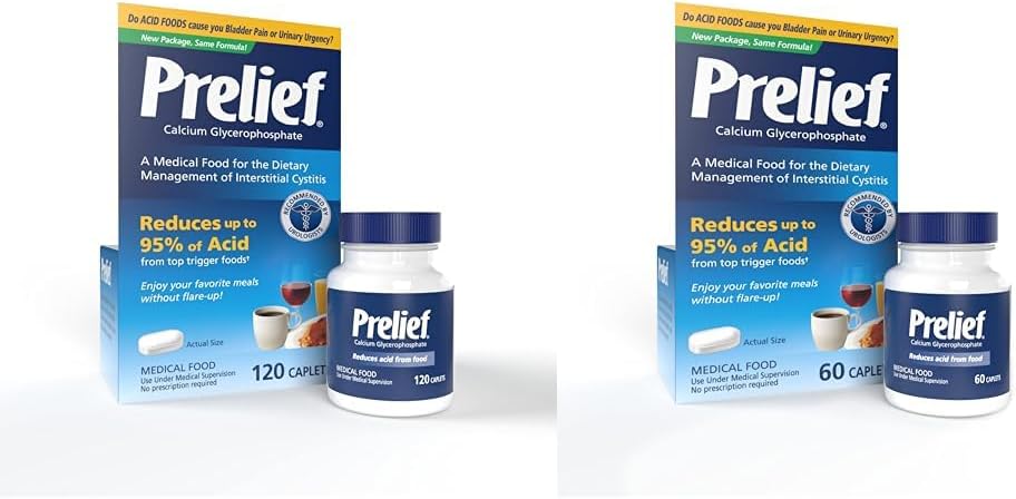 PRELIEF Reductor de ácido Caplets Suplemento dietético, 120 y 60 Cuenta