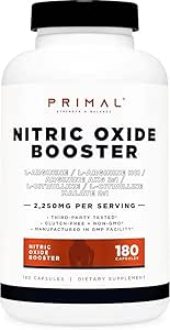 Primal Nitric Oxide Booster (2,250mg Por Serving) (180 cápsulas) - 60 Serviciones