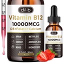 Vitamina B12 Liquid Drops Sublingual 10000 mcg, Triple B-12 Complex Supplement, Methyl & Methylcobalamin Blend for Women &amp; Men, Mood & Energy Booster, Metillated B 12 for Metabolism & Health Support