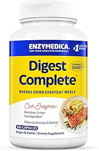 Enzymedica Digest, Full-Range, Everyday Digestive Enzymes, Offers Fast-Acting Gas & Bloating Relief, 180 Count (FFP)