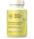 Right Health Nutra Ashwagandha Capsules - 60 Cuenta - 1300mg Por Serving - Ashwagandha para Hombres y Mujeres con Pepper Negro para la Absorción Máxima - Suplementos hechos en los EE.UU.