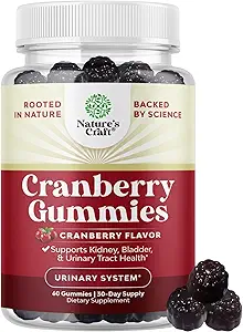 Natural Cranberry Gummies for Women and Men - Extra Strength Delicious Antioxidant Cranberry Chews for Urinary Tract Health Kidney Support Bladder & Immune Health - Vegan Gluten > Gelatin Free