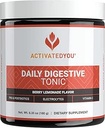 ACTIVATEDYOU Daily Digestive Tonic Kombucha - Support Healthy Digestion & Youthful, Long-Lasting Energy- Prebiotic Fiber, Probiotics, Postbiotics, Vitamina C, Berry Lemonade Flavor (30 Servings)