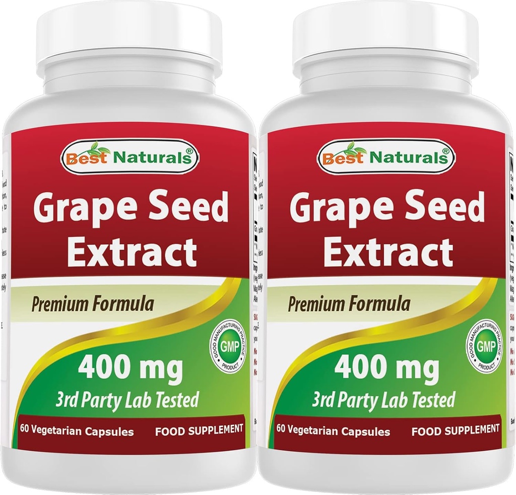 Mejores Naturales Grapeseed Extract 400 mg 120 vcaps (120 Conteo (Pack of 2))