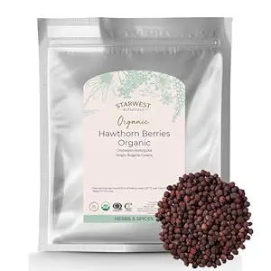 Starwest Botanicals Organic Hawthorn Berries Whole - Dried Loose Leaf Herb for Tea, Jam, " Herbal Extracts, Natural Digestion Support, Certified Kosher, Non-GMO - Bulk 1 lb Bag