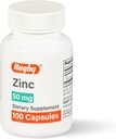 Rugby Zinc 50mg - Suplemento dietético libre de gluten para el soporte inmunitario, 100 Conde