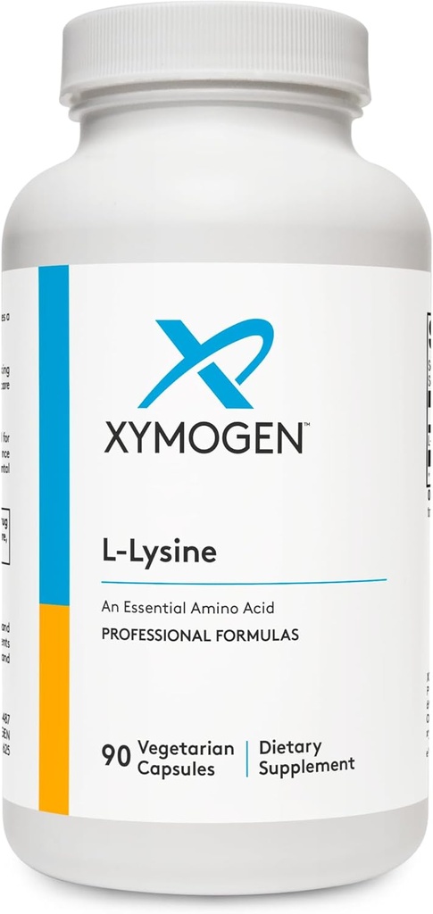 XYMOGEN L-Lysine 1000mg capsules - Suplemento Amino Acid para apoyar la síntesis de Collagen, proporciona equilibrio a una alta ingesta de Arginina (90 cápsulas)