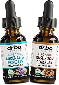 Soporte Adrenal " Mushroom Liquid Drops - Arenal orgánico y suplemento de enfoque, Cortisol Support - Mushroom Complex Lion's Mane Mushroom, Reishi Turquía Tail Extract Shiitake Agaricus Maitake