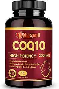 CoQ10 200mg Softgels con PQQ & Omega 3, máxima absorción Coenzima Q10, potente antioxidante para la salud del corazón y la energía, 120 Conde, 4 Month Supply, non-GMO