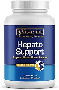 Vitaminas Rx Hepato Soporte para perros &amp; gatos - Suplemento de soporte para hígado con cardo de leche para perros y gatos - Suplemento de perros hepáticos Enriquecido con complejo de vitamina B - 180 cápsulas