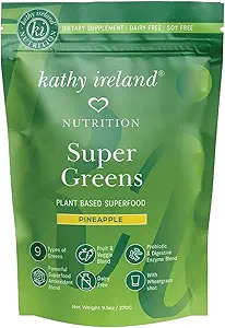 Super verdes vegetales mezcla de polvo, piña, 9.5oz