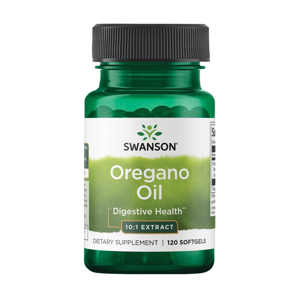 Swanson Oregano Oil 10:1 Extract-Natural Supplement Promoting Digestive Health-Respiratory & Urinary Tract Health Support (120 Softgels, 150 mg cada uno)