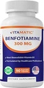 Vitamatic Benfotiamine 300 mg 90 cápsulas vegetarianas - También llamada Fat Soluble Vitamina B1 (90 Cuenta (Pack of 1)) (1 botella)