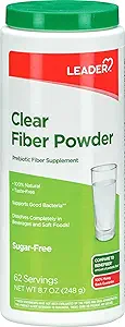Líder de Fibra Prebiótica Suplemento Polvo para Salud Digestiva, 100% Powder de fibra diaria natural, libre de azúcar, libre de sabores, libre de gluten, no GMO, sin sabor, 62 Servimientos (8.7 OZ) (Pack de 1)