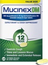 Mucinex DM 12Hr Chest Congestion & Cough Medicine For Adults, Cold And Cough Medicine for Excess Mucus Relief, 600 mg Guaifenesin & 30 mg Dextromethorphan HBr, 68 Bi-Layer Tablets