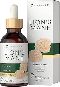 Carlyle Lions Mane Mushroom Suplemento TENIDO 2 Fl Oz ANTE Líquido Extracto Tintura ANTE Vegetarian ANTE No GMO, Gluten Free