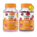 Calcio habitable con vitamina D Niños + Hierro &amp; Vitamina C Niños, Gummies Bundle - Gran Tasting, Suplemento de vitamina, Gluten Gratis, GMO Gratis, Chewable Gummy