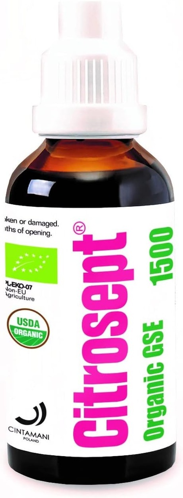 Citrosept Orgánica GSE, Proceso de Extracción de Calidad Superior para la Puridad TEN Max Strength TEN Original Grapefruit Seed Extracto Líquido con Propiedades Antioxidantes TENIDO Sistema Immune Soporte TEN 1 x 50ml Botella