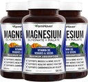 FarmHaven Magnesium Glycinate &amp; Malate Complex w/ Vitamin D3, 100% Chelated for Max Absorption, Vegan – Bone Health, Nerves, Muscles, 360 Capsules, 180 Days