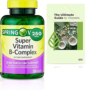 Sprin Val-Ley Super Vitamina B-Complex Tabletas Suplemento dietético Tamaño, 250 Cuenta (Más de 8 meses Suministro) + Exclusiva Guía de vitamina Vtmx (2 artículos)