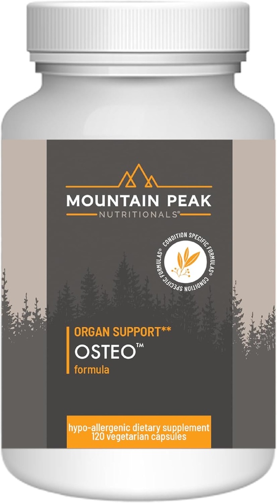 Nutriciones de pico de montaña Suplemento de Osteo - Organ " Strong Bone Support, Promotes Bone Health - With Vitamins D3, K2, Calcium y Magnesium - Bone Building " Strengthening (120 Vegetarian Capsules)