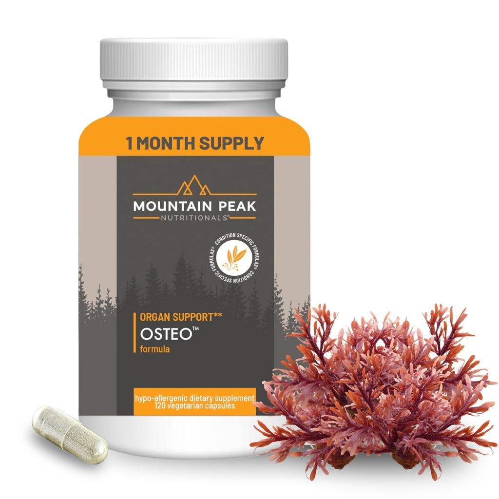 Nutriciones de pico de montaña Suplemento de Osteo - Organ " Strong Bone Support, Promotes Bone Health - With Vitamins D3, K2, Calcium y Magnesium - Bone Building " Strengthening (120 Vegetarian Capsules)