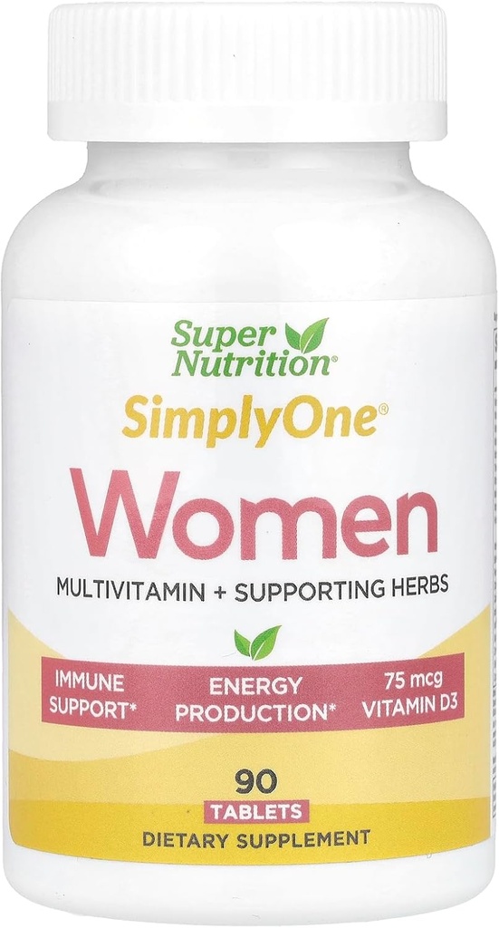SuperNutrition JustOne Multi-Vitamin for Women, High-Potency, One/Day Tablets, 90 Count