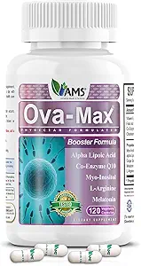 América Medic &amp; Science OVA-Max Prenatal Vitaminas para Mujeres (120 cápsulas) Boosts Fertilidad y Ovulación ← Pregnancy Aid y Female Preconception Suplementos con CoQ10, Folic Acid y Myo-Inositol