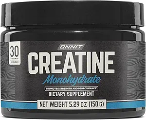 ONNIT Creatine Monohydrate Powder – IGEN™ Non-GMO Tested, 5g Premium Creatine for Muscle Strength, Power & Lean Mass, Supports Brain Health & Cellular Energy, Unflavored, 30 Servings, 5.29 oz