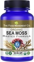 EL MOVIMIENTO DE FOOD CO. Moss Master Fórmula con Burdock Root & Bladderwrack para Gut Health Silencioso orgánico Vegan Suplemento para Mujeres y Hombres ← Irlandés Moss Blend for Optimal Well-Being (120)