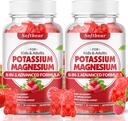 softbear Potasio Gummies para Adultos, Alta Absorción Magnesio Potasio Suplemento con Vitamina B6 para Leg Cramps &amp; Muscle Health Sin Azúcar 120 Gummies