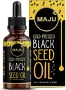 Maju Superfoods Black Seed Oil - 3 Times TQ, Cold-Presed, Tamaño del viaje, 100% Turco Negro Cumin Seed Oil, Liquid Pure Blackseed, Glass Bottle, 2 Oz