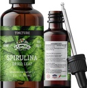 Spirulina Tincture, Extracto de Espirulina Orgánica (Arthrospira Platensis) Suplemento Herbal, No-GMO en Glicerina Vegetal Orgánica Fría Presionada, 700 mg, 2 oz (60 ml)