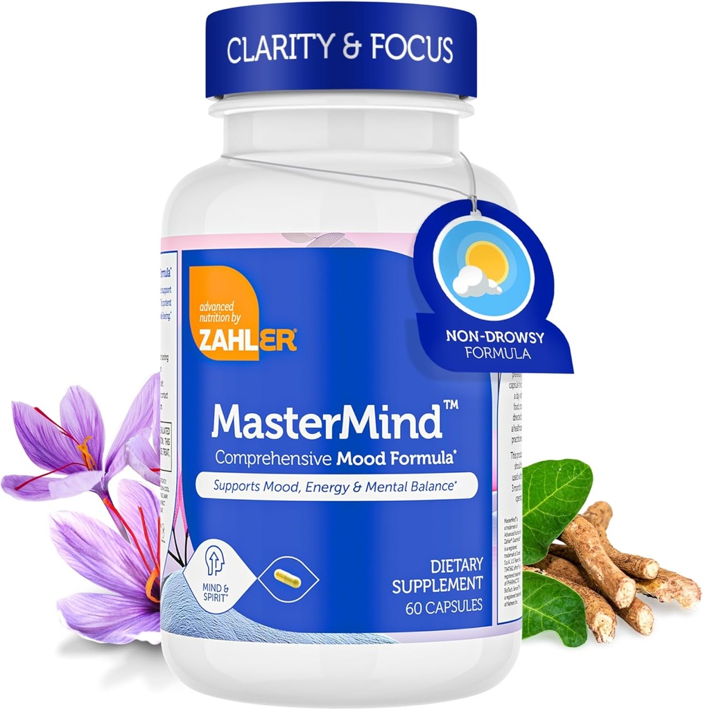 Zahler Mastermind, Full Mood Formula, apoya la relajación y el equilibrio mental, certificado Kosher, 60 cápsulas