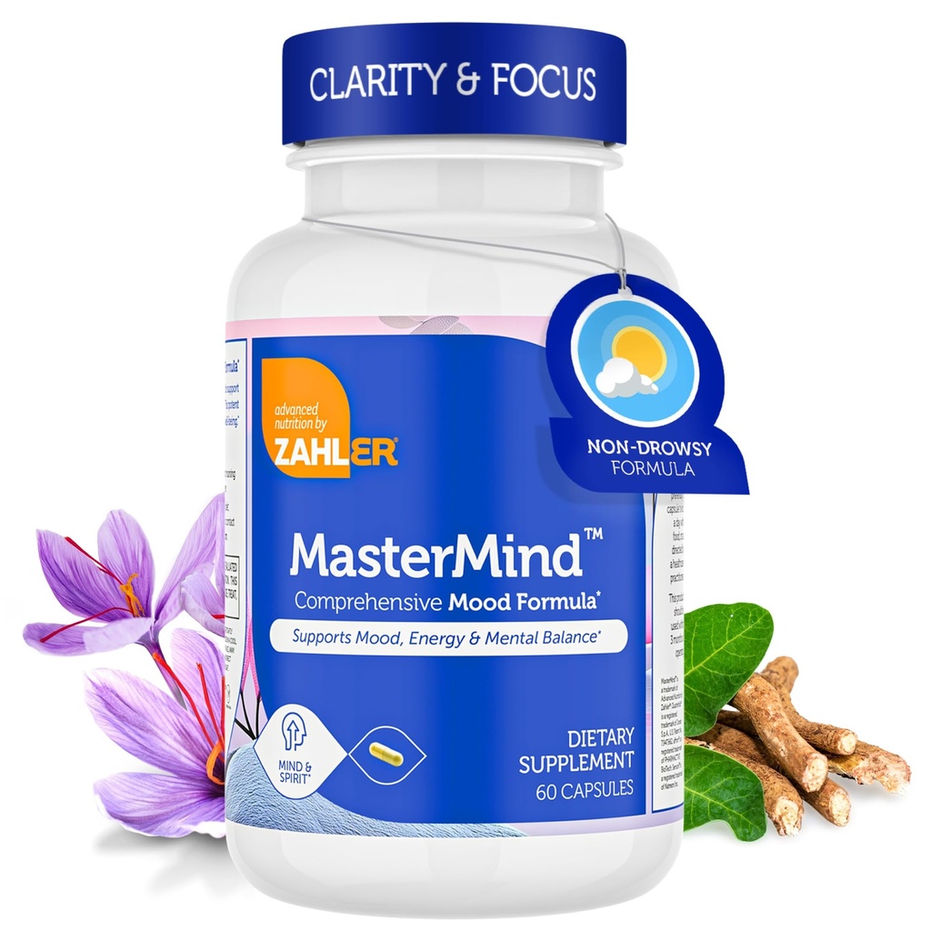 Zahler Mastermind, Full Mood Formula, apoya la relajación y el equilibrio mental, certificado Kosher, 60 cápsulas