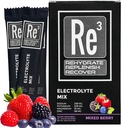 Re3 - Rehidratación - Reponer - Recover Electrolyte Powder Packets. Sin azúcar, 7 Cal, 1,4 Carbs. La Mejor Mezcla de Vitaminas y Minerales
