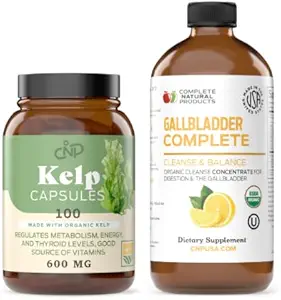 Blue Sea Kelp Powder 100 cápsulas &amp; Gallbladder Complete 8oz Bundle