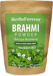 Herbsforever Brahmi Powder I 100% Puro Bacopa Monnieri I Natural Herbal Suplemento – No GMO, Vegan, Gluten-Free Apoyo Wellness – Premium Quality 230 GMS