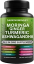 Turmeric Curcumin Moringa Suplemento Ginger Boswellia Saffron - Suplementos de Apoyo Conjunto para Mujeres y Hombres con Ceillón, Tart Cherry, Quercetin Garlic Nettle Holy Basil - 120 Conde