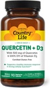 Country Life Quercetin 500mg Capsules with Vitamin D3 800 IU – Immune Support Supplement for Adults – Daily Immune Boosters – Quercetin Immune System Boost, 90 Capsules