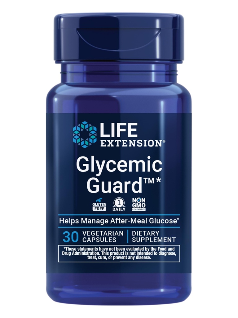 Extensión de la vida Glycemic GuardTM, Clove Extract, Maqui Berry (Aristotelia chilensis), Ayuda a mantener ya sano equilibrio glucémico, vegetariano, libre de gluten, 1 día, no GMO, 30 cápsulas