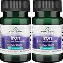 Swanson Iron (Ferrous Fumarate) - Suplemento Mineral Promoción de Energía Apoyo - Alta Concentración Formula Assists in Oxygen Delivery & Fatty Acid Metabolism 60 Sgels (2 Pack)
