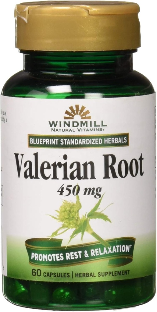 Valerian Root 450mg Extracto 60 Caps por Windmill