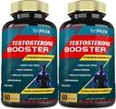 2 Packs de 60caps Suplementos de testosterona Booster para Hombres, Equivalente a 10000mg - Natural Stamina, resistencia &amp; Strength Suplemento - Crecimiento del edificio del músculo, Aumento del rendimiento, Energía
